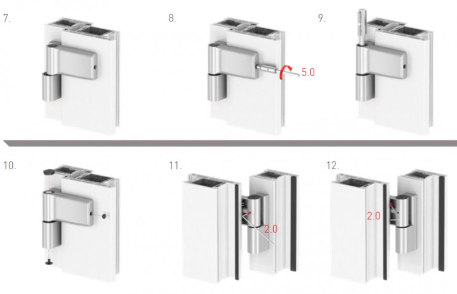 ZAWIAS DRZWIOWY JOCKER DO PCV 120 kg 17.5 mm ANTRACYT