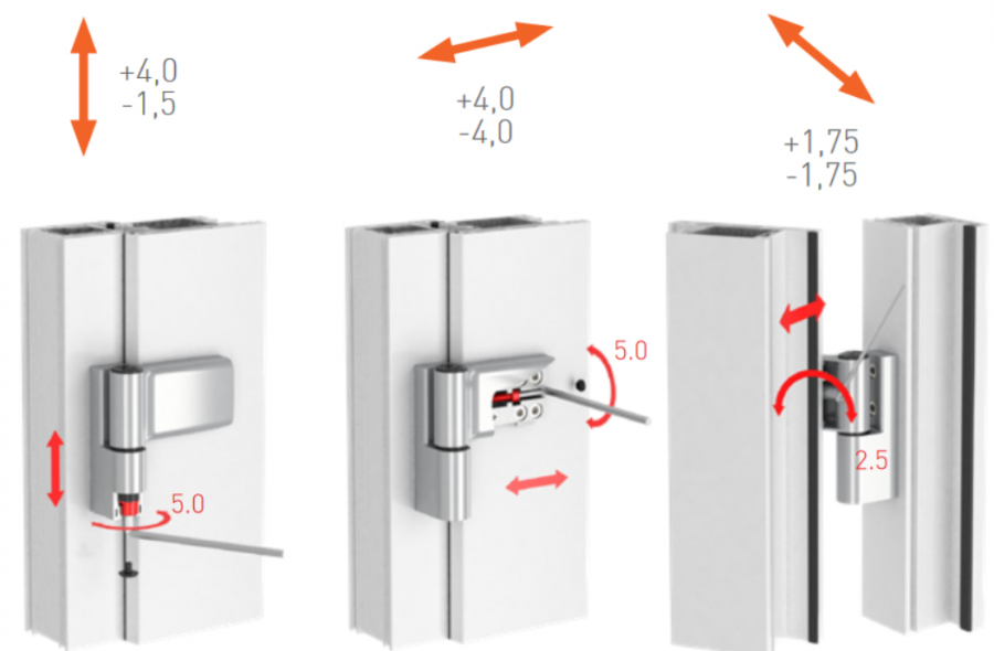 ZAWIAS DRZWIOWY JOCKER DO PCV 120 kg 17.5 mm SILVER