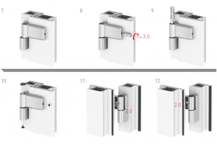 ZAWIAS DRZWIOWY JOCKER DO PCV 120 kg 20.5 mm ANTRACYT