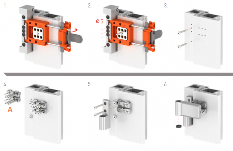 ZAWIAS DRZWIOWY JOCKER DO PCV 120 kg 20.5 mm ANTRACYT