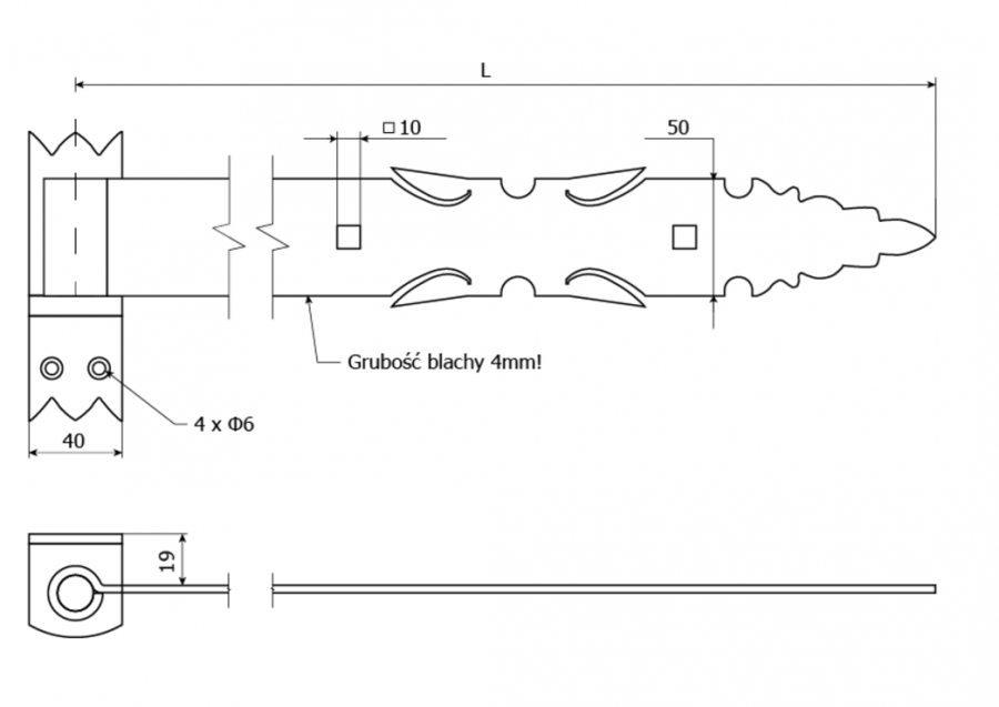 ZAWIAS PASOWY KUTY 800 x 50 mm