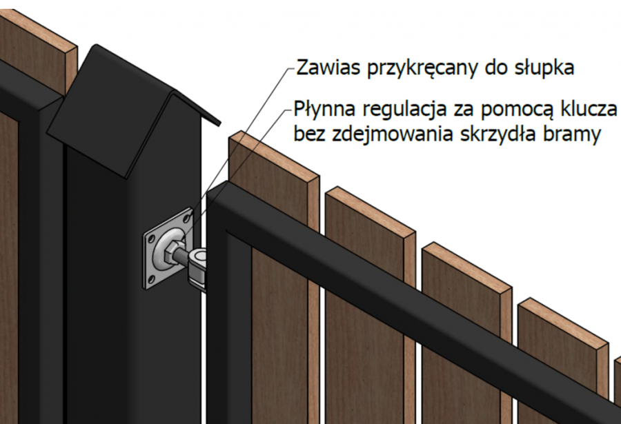 ZAWIAS REGULOWANY M12 DO PRZYKRĘCANIA