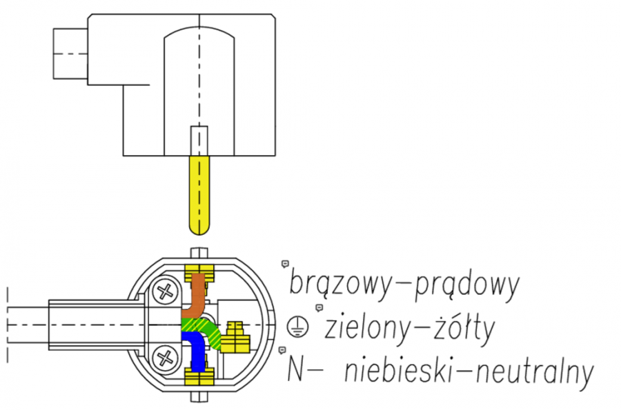 WTYCZKA ELEKTRYCZNA KĄTOWA Z UZIEMIENIEM BIAŁA