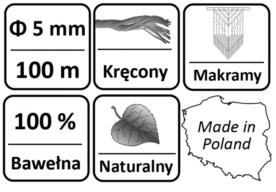 SZNUREK BAWEŁNIANY Ø5 100 m CZERWONY DO MAKRAMY NR. 473