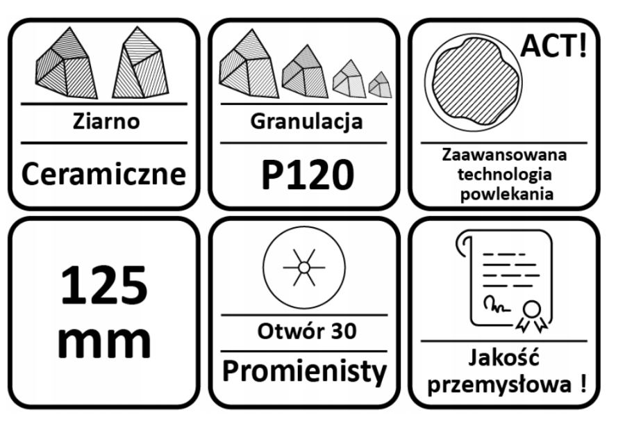 KRĄŻEK FIBRA CERAMICZNY FS 964 ACT / 125mm / P120