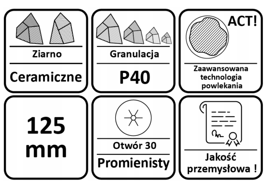 KRĄŻEK FIBRA CERAMICZNY FS 964 ACT / 125mm / P40