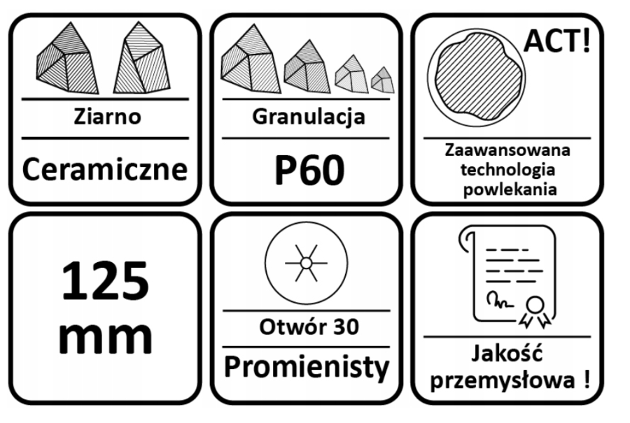 KRĄŻEK FIBRA CERAMICZNY FS 964 ACT / 125mm / P60