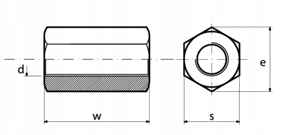 NAKRĘTKA NIERDZEWNA ŁĄCZNIKOWA M10 30 mm