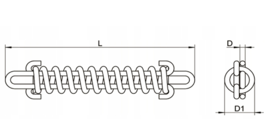 SPRĘŻYNA CUMOWNICZA NIERDZEWNA 5 x 270 mm