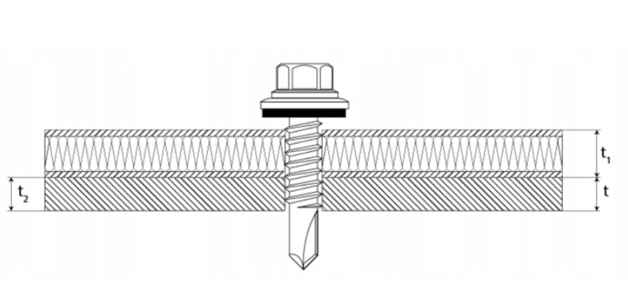 WKRĘT Z PODKŁADKĄ DO MOCOWANIA BLACH 5,5 x 25 mm 100 szt.