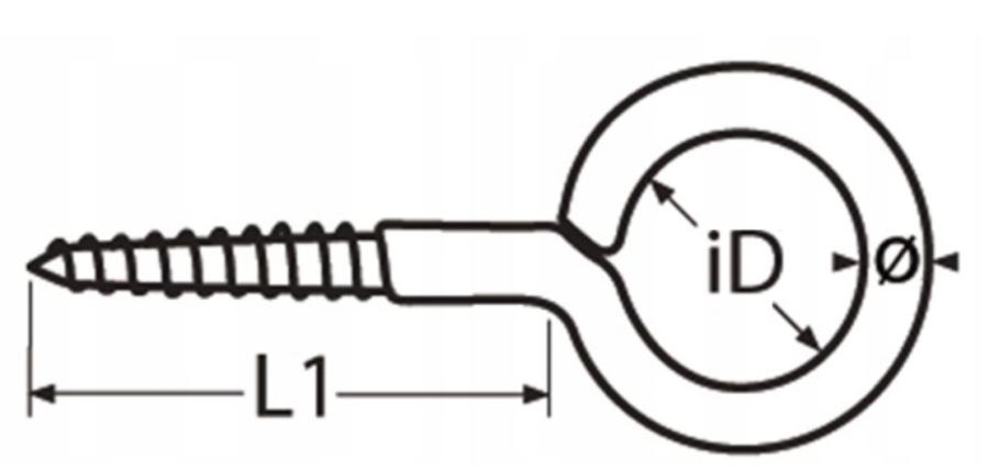 WKRĘT NIERDZEWNY OCZKOWY DO DREWNA A4 Ø14 30 x 3,9 mm