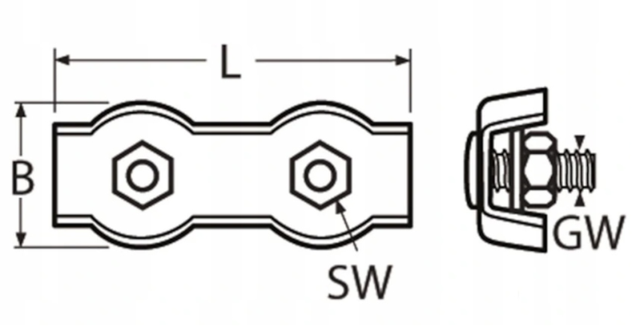ZACISK DO LINY SIODEŁKOWY NIERDZEWNY PODWÓJNY 2 mm
