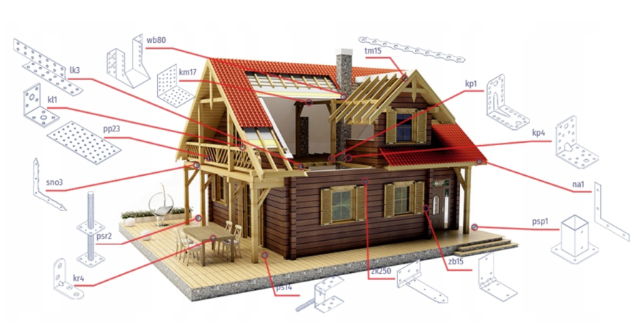 KĄTOWNIK Z PRZETŁOCZENIEM LEKKI 90x90x65x2.0