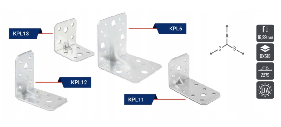 KĄTOWNIK Z PRZETŁOCZENIEM LEKKI 95x95x55x2.0