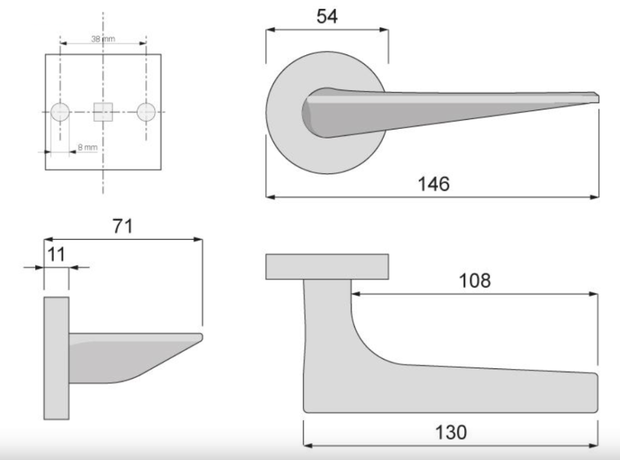 KLAMKA DO DRZWI K-1561-11 G2 KATANA