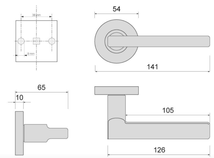 KLAMKA DRZWIOWA K-751-05 INOX S8 ASTON