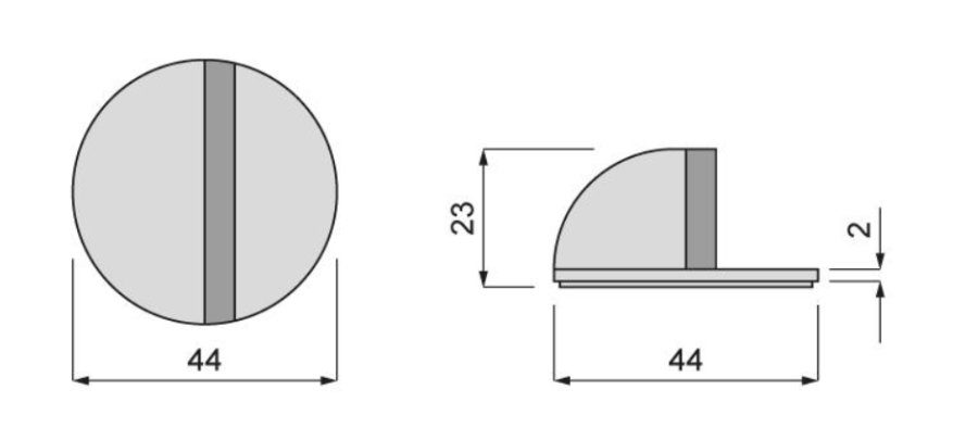 ODBOJNIK DRZWI 'V' SAMOPRZYLEPNY PG-072 G2 CHROM