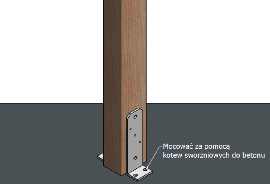 PODSTAWA SŁUPA PRZYKRĘCANA TYP TT 120 mm