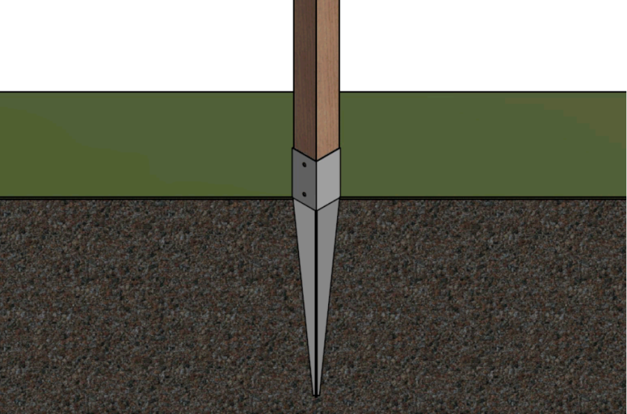 PODSTAWA SŁUPA WBIJANA 120 x 120 mm