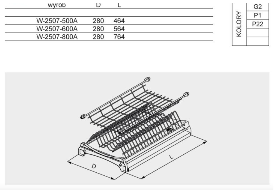 OCIEKARKA SUSZARKA DO NACZYŃ 2 POZIOMOWA STANDARD L-600 CHROM