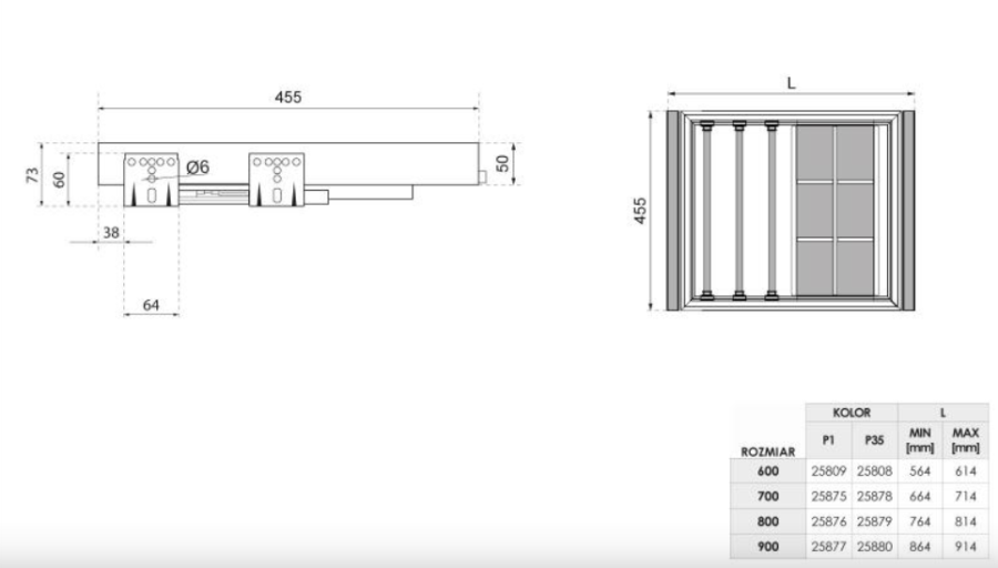 WIESZAK NA SPODNIE +ORGANIZER DO SZAFY SYMPHONY WB-664-600 P35 ANTRACYT