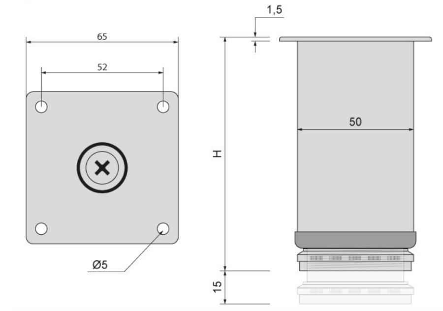 NÓŻKA MEBLOWA OKRĄGŁA DN-795 H-100 G2 CHROM