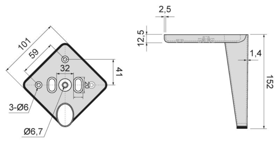 NÓŻKA MEBLOWA STOŻEK DN-705 H-150 P2 CZARNA