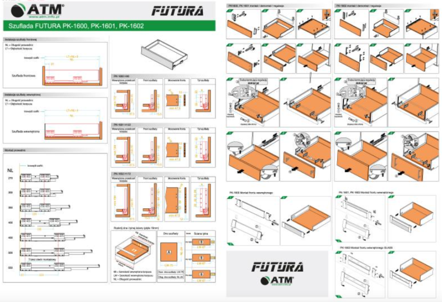 SZUFLADA FUTURA PK-1600 H90 L-550 BIAŁY