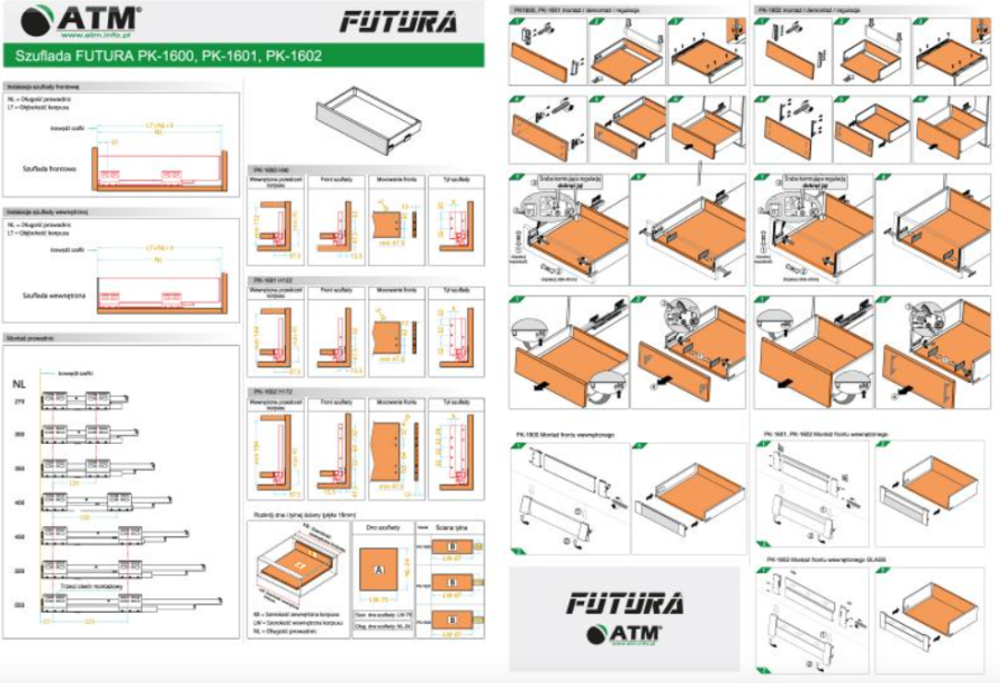 SZUFLADA FUTURA PK-1601 H122 L-300 ANTRACYT