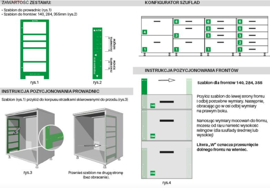 SZABLON DO MONTAŻU SZUFLAD PREMIUM-BOX