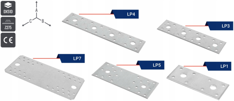 ŁĄCZNIK PŁASKI 205x90x2.5