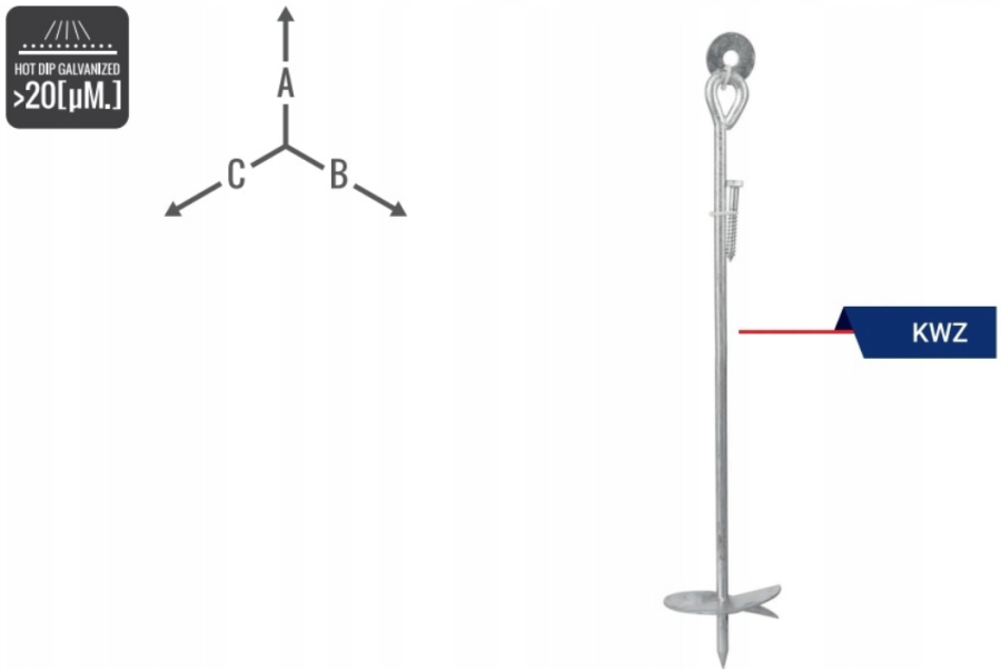 KOTWA WKRĘCANA DO ZIEMI 470x100 mm