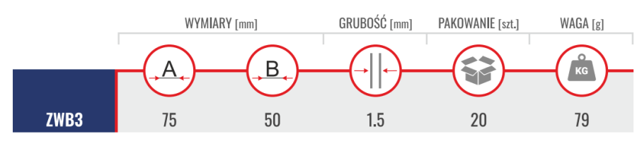 ZACZEP WRZECIĄDZA BUDOWLANEGO 75 x 50 x 1.5 mm