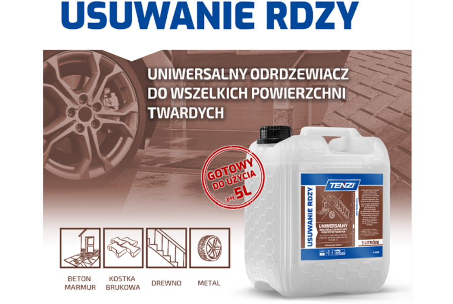 PŁYN DO USUWANIA RDZY, ŻELAZA, POŻÓŁKNIĘĆ 5L