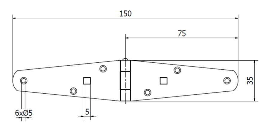 ZAWIAS BUDOWLANY SKOŚNY 75 x 75 x 1.5 mm