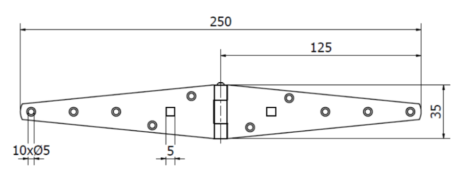 ZAWIAS BUDOWLANY SKOŚNY 125 x 125 x 1.5 mm