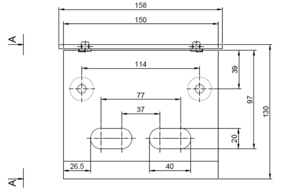 STOPER DO BRAM SKRZYDŁOWYCH POD RYGIEL 150 x 130 x 97 mm CZARNY