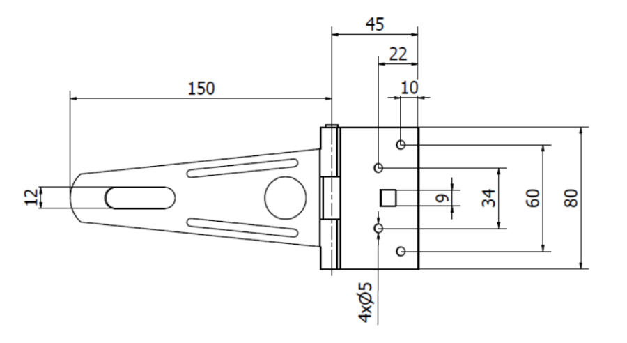 WRZECIĄDZ 150 x 45 mm KRYTY CZARNY