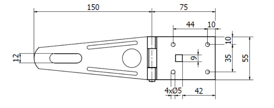 WRZECIĄDZ 150 x 75 mm KRYTY CZARNY