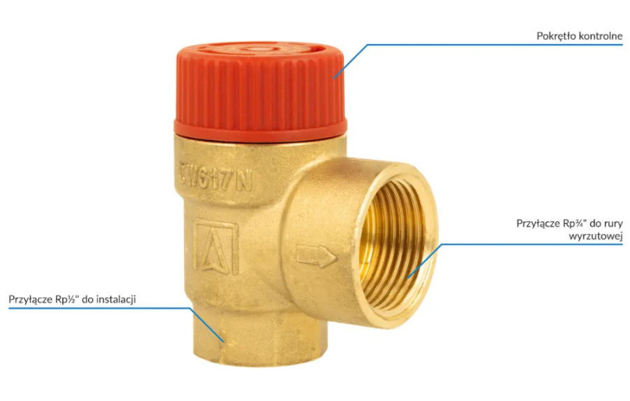 ZAWÓR BEZPIECZEŃSTWA DO C.O 1/2