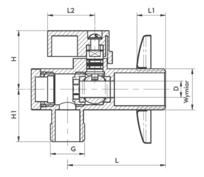 ZAWÓR KULOWY DO WODY KĄTOWY Z FILTREM I ROZETĄ Z RĄCZKĄ 1/2