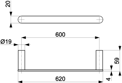 WIESZAK ŁAZIENKOWY 60 cm CZARNY