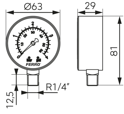 MANOMETR 1/4