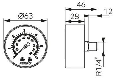 MANOMETR 1/4