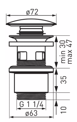 ZAWÓR SPUSTOWY DO UMYWALEK CERAMICZNY Z PRZELEWEM G5/4