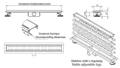 ODPŁYW LINIOWY FALA 700 mm