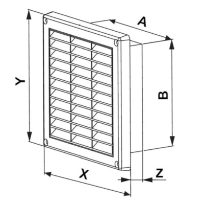 KRATKA WENTYLACYJNA 140 x 210 mm BRĄZOWA Z ŻALUZJĄ