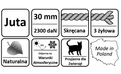 LINA JUTOWA SKRĘCANA 30 mm - 10 m