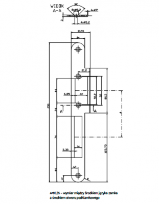 BLACHA PŁASKA ELEKTROZACZEPU Z WYŚLIZGIEM DŁUGI BIRA 250 x 24 x 3 mm