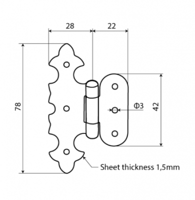 ZAWIAS MEBLOWY OZDOBNY Z05 CZARNY